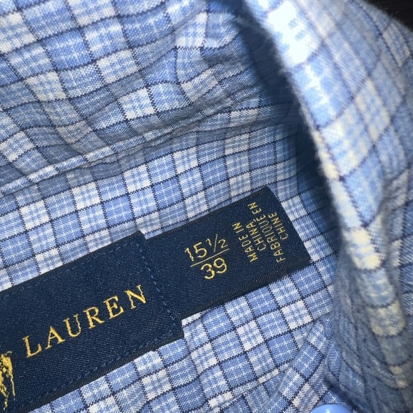 Polo by Ralph Lauren Men's Blue Checkered Shirt Size 15.5/39 - Picture 7 of 8